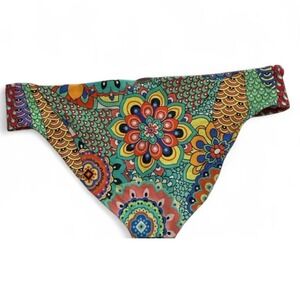 Luli Fama Bikini Bottom Women Small Multicolor Reversible Mandala Cheeky